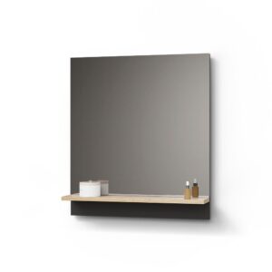 Wohnli Möbelsuche - BADSPIEGEL Timavo Anthrazit 60 x 67 cm mit Regal