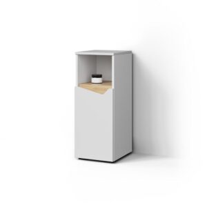 Wohnli Möbelsuche - MIDISCHRANK Timavo Weiß 30 x 74.5 cm mit Tür und offenem Fach