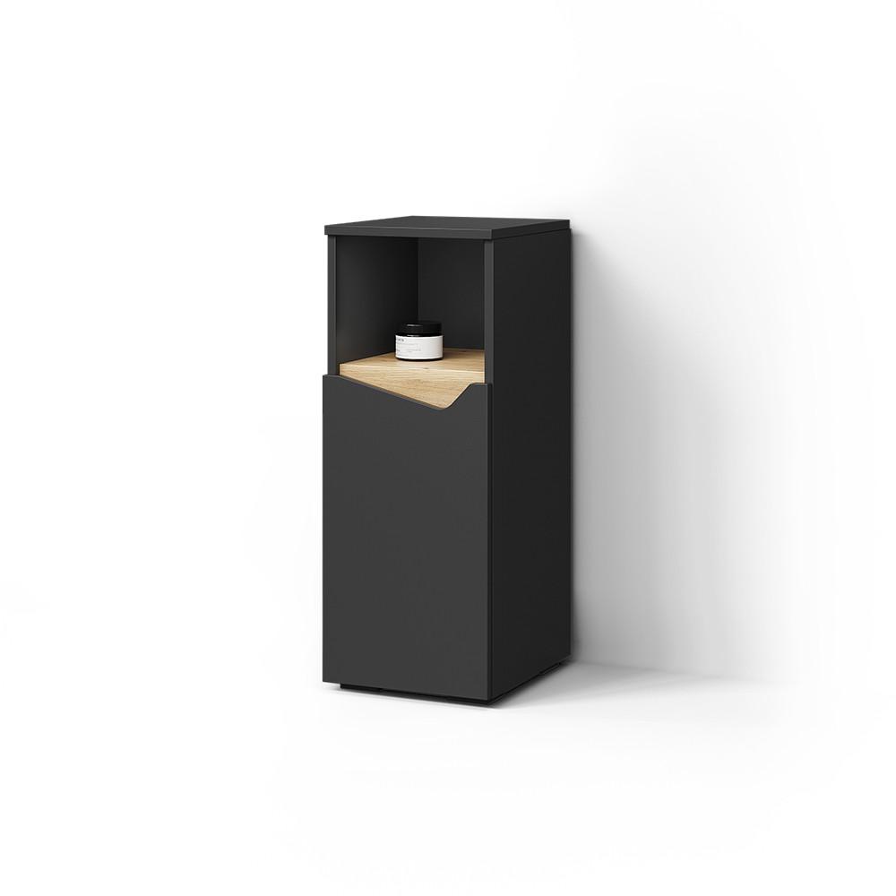 Wohnli Möbelsuche - MIDISCHRANK Timavo Anthrazit 30 x 74.5 cm mit Tür und offenem Fach