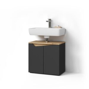 Wohnli Möbelsuche - WASCHBECKENUNTERSCHRANK Timavo Anthrazit 60 x 57.5 cm mit 2 Türen