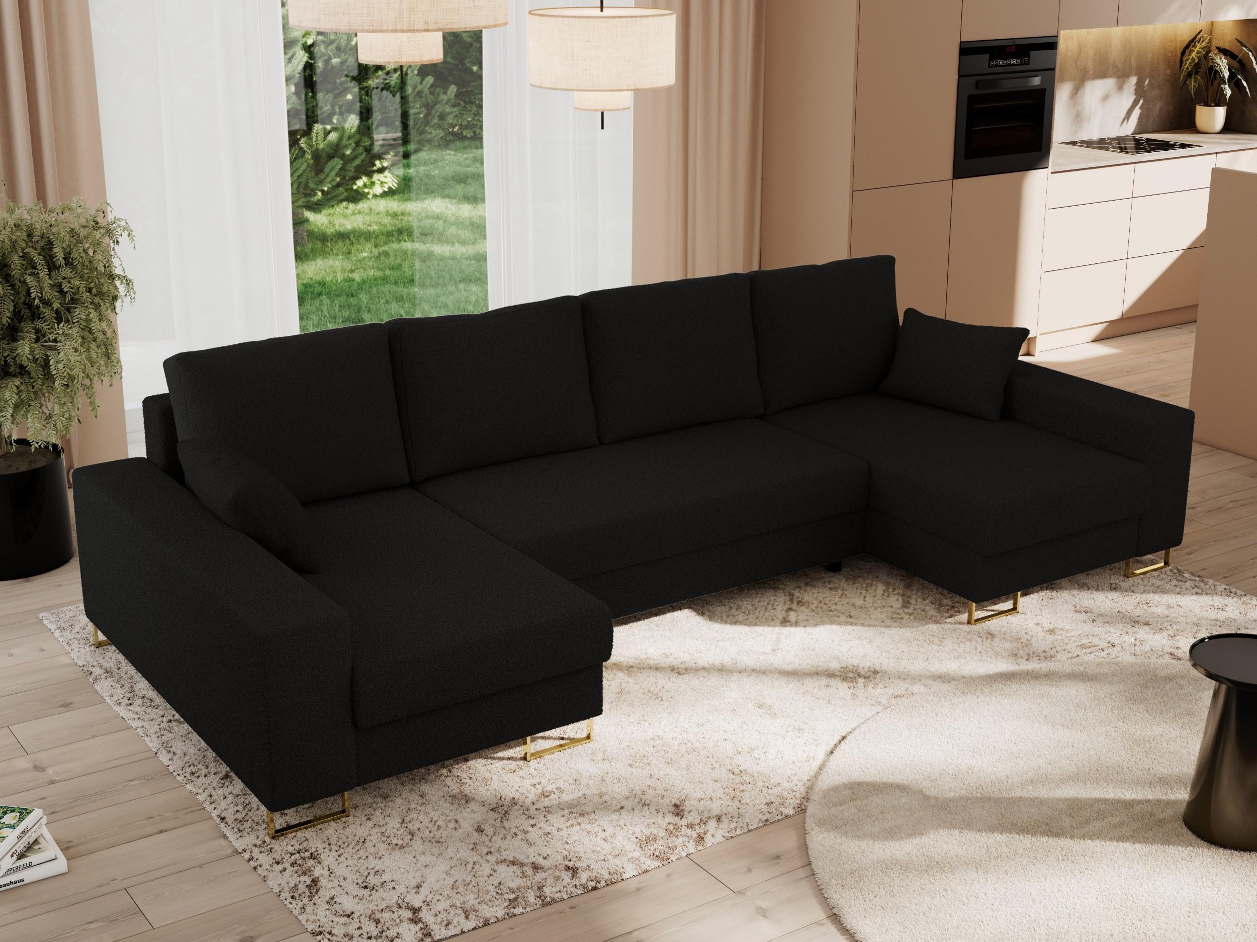 wohnli-moebel-suche-800000905753-1 WOHNLANDSCHAFT DORIAN U Bouclé Schwarz Textil MKS Möbel > Sofas & Couches > Wohnlandschaften > Wohnlandschaften U-Form Schwarz