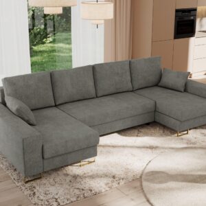 wohnli-moebel-suche-800000905757-1 WOHNLANDSCHAFT DORIAN U Struktur Grau Textil MKS Möbel > Sofas & Couches > Wohnlandschaften > Wohnlandschaften U-Form Grau