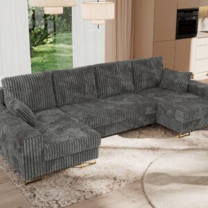 wohnli-moebel-suche-800000905762-1 WOHNLANDSCHAFT DORIAN U Cord Dunkelgrau Textil MKS Möbel > Sofas & Couches > Wohnlandschaften > Wohnlandschaften U-Form Grau