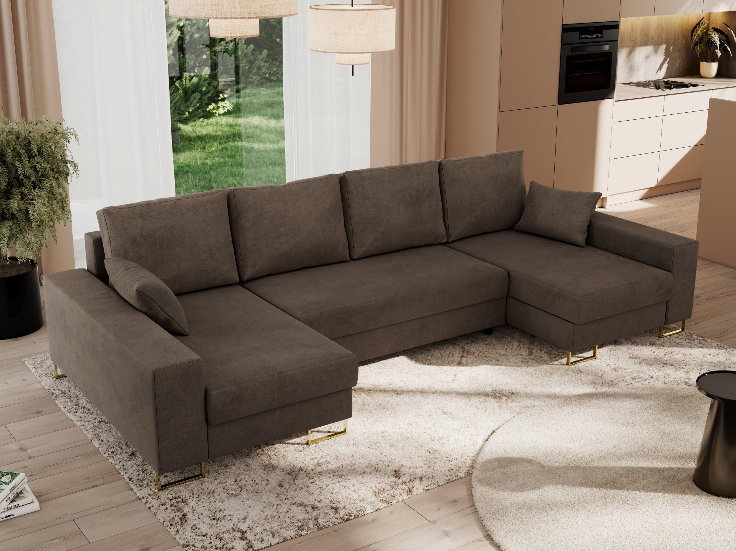 wohnli-moebel-suche-800000905766-1 WOHNLANDSCHAFT DORIAN U Velvet Braun Textil MKS Möbel > Sofas & Couches > Wohnlandschaften > Wohnlandschaften U-Form Braun