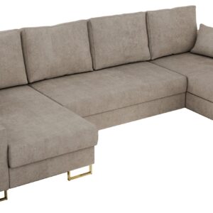 Wohnli Möbelsuche - WOHNLANDSCHAFT DORIAN U Struktur Beige