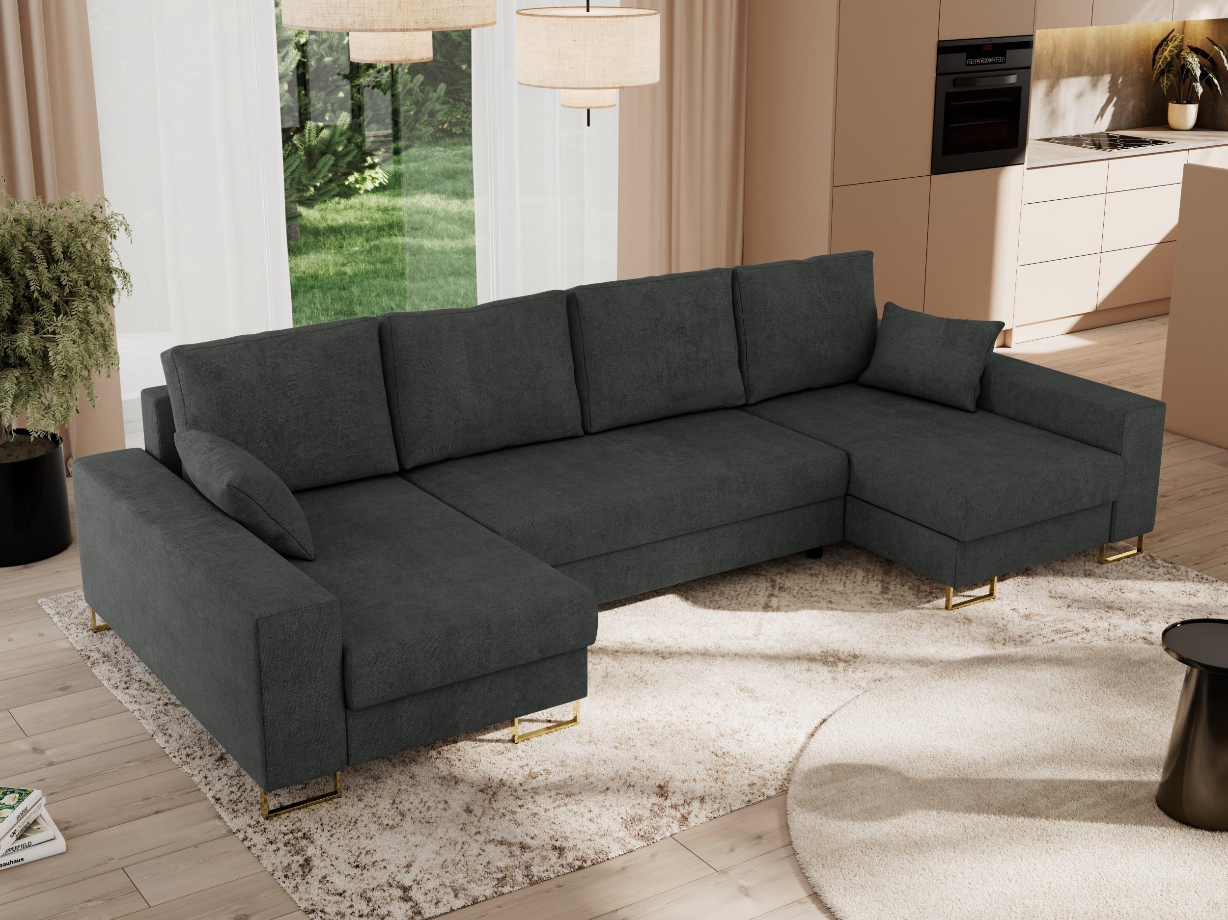 WOHNLANDSCHAFT DORIAN U Struktur Dunkelgrau Textil MKS Möbel > Sofas & Couches > Wohnlandschaften > Wohnlandschaften U-Form Grau