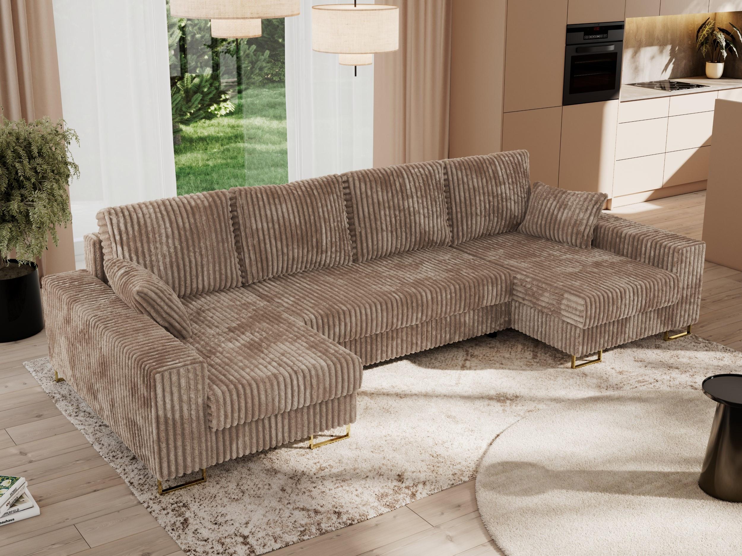 WOHNLANDSCHAFT DORIAN U Cord Braun Textil MKS Möbel > Sofas & Couches > Wohnlandschaften > Wohnlandschaften U-Form Braun
