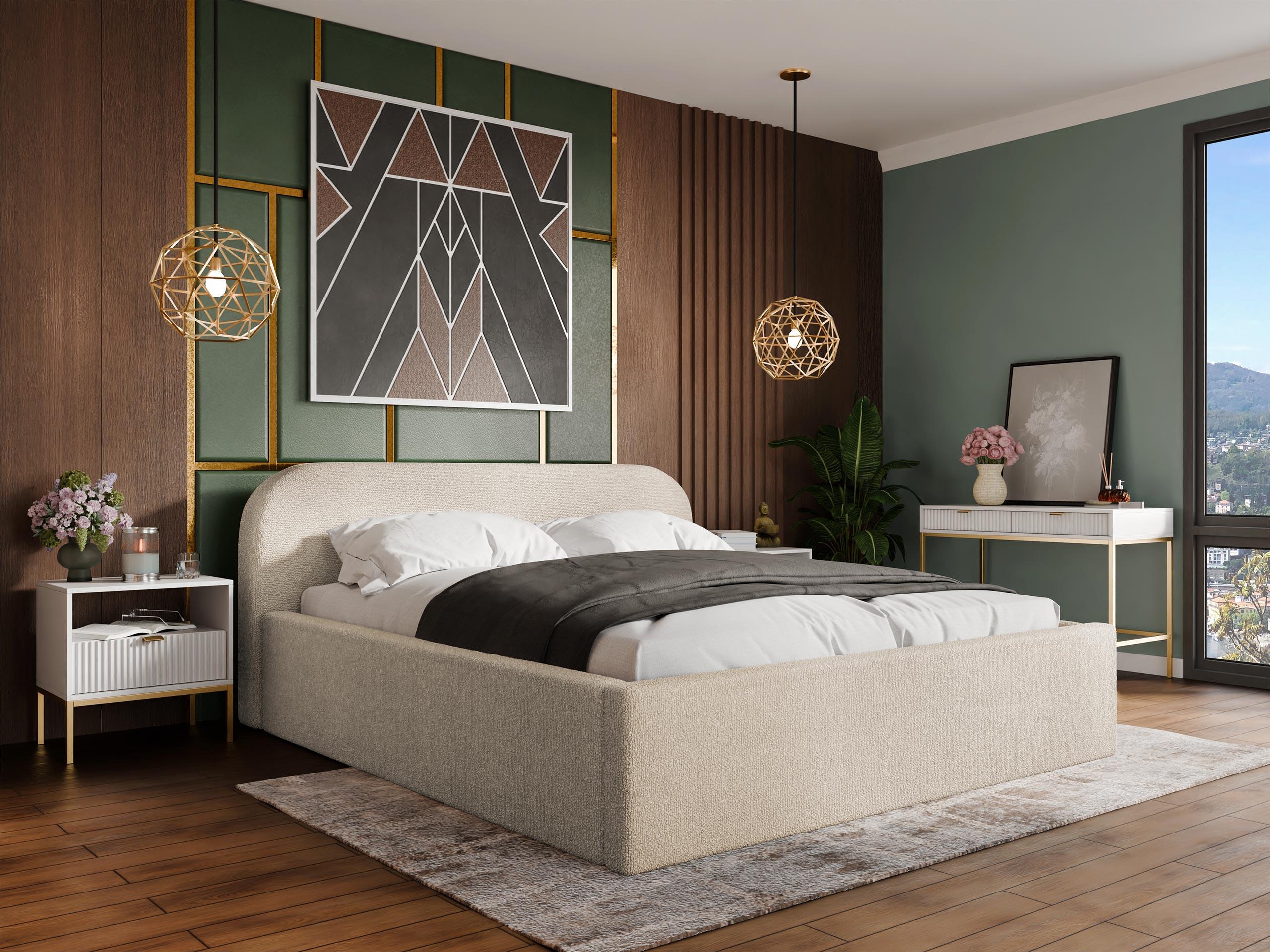 POLSTERBETT Deisin Textil MIRJAN24 Möbel > Betten > Polsterbetten Beige