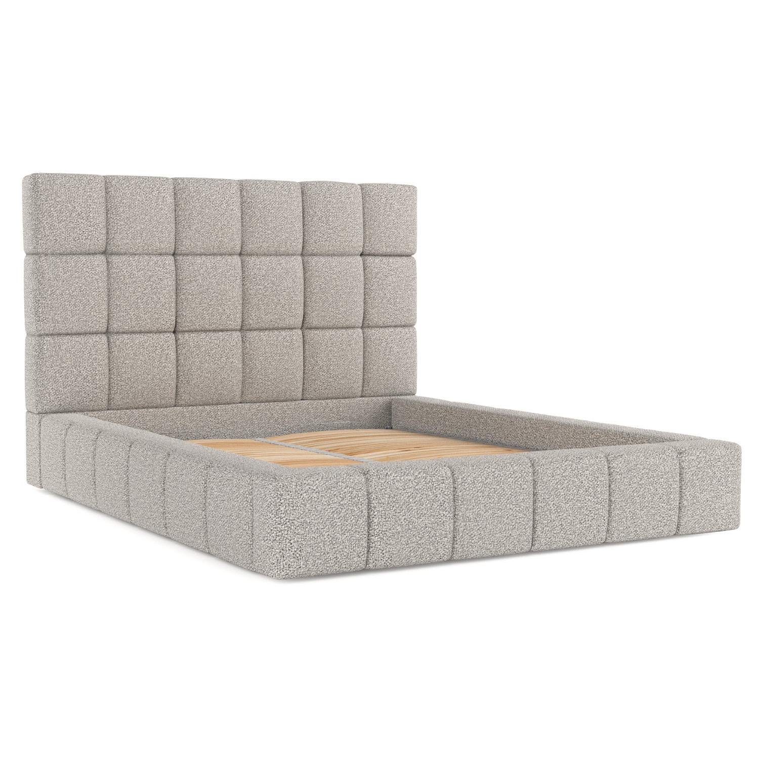 wohnli-moebel-suche-800000908248 Wohnli Möbelsuche - POLSTERBETT Skiathos mit Stauraum 200/200 cm Grau im Bubble Stoff