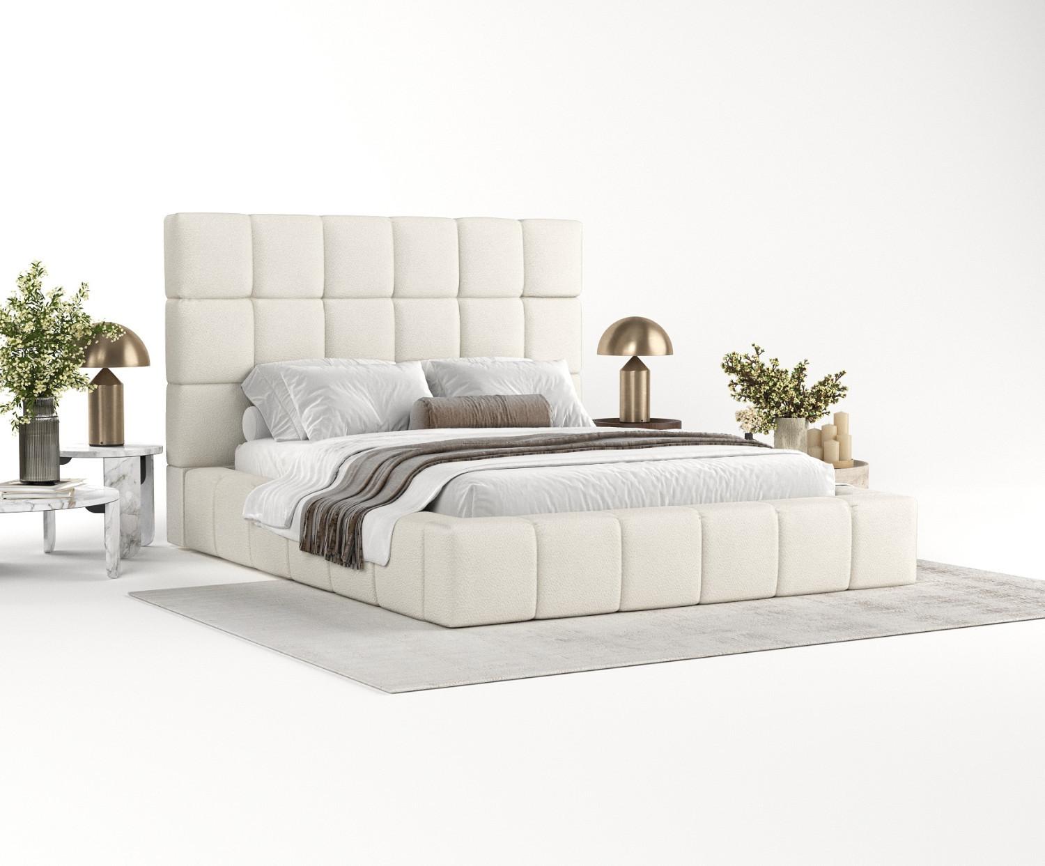 wohnli-moebel-suche-800000908274-1 POLSTERBETT Skiathos mit Stauraum 180/200 cm Weiß im Bubble Stoff Textil AltaBeds Möbel > Betten > Polsterbetten Weiß