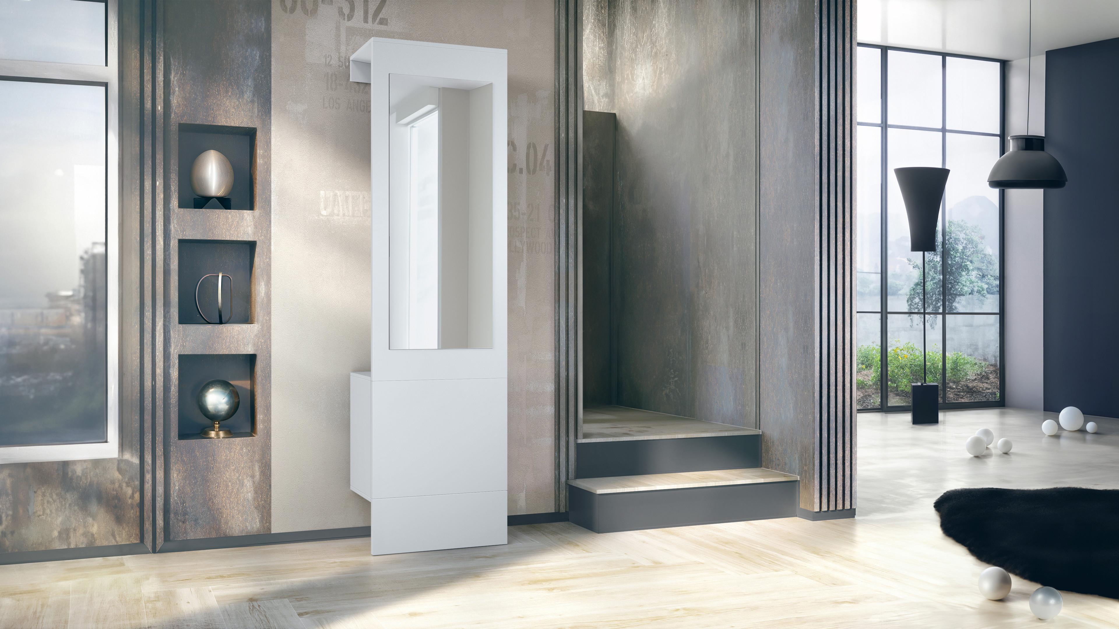 GARDEROBE Carlton Weiß matt Holzwerkstoff Vladon Garderoben Weiß