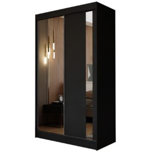 wohnli-moebel-suche-800000909310 Wohnli Möbelsuche - SCHWEBETÜRENSCHRANK GRAZIA 120/216/61 cm 2-türig mit Spiegel Schwarz