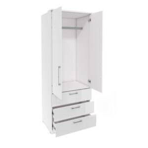 DREHTÜRENSCHRANK OTTIMA 80/217/63 cm 2-türig Weiß Holzwerkstoff MASSENO Möbel > Schränke > Kleiderschränke > Drehtürenschränke Weiß