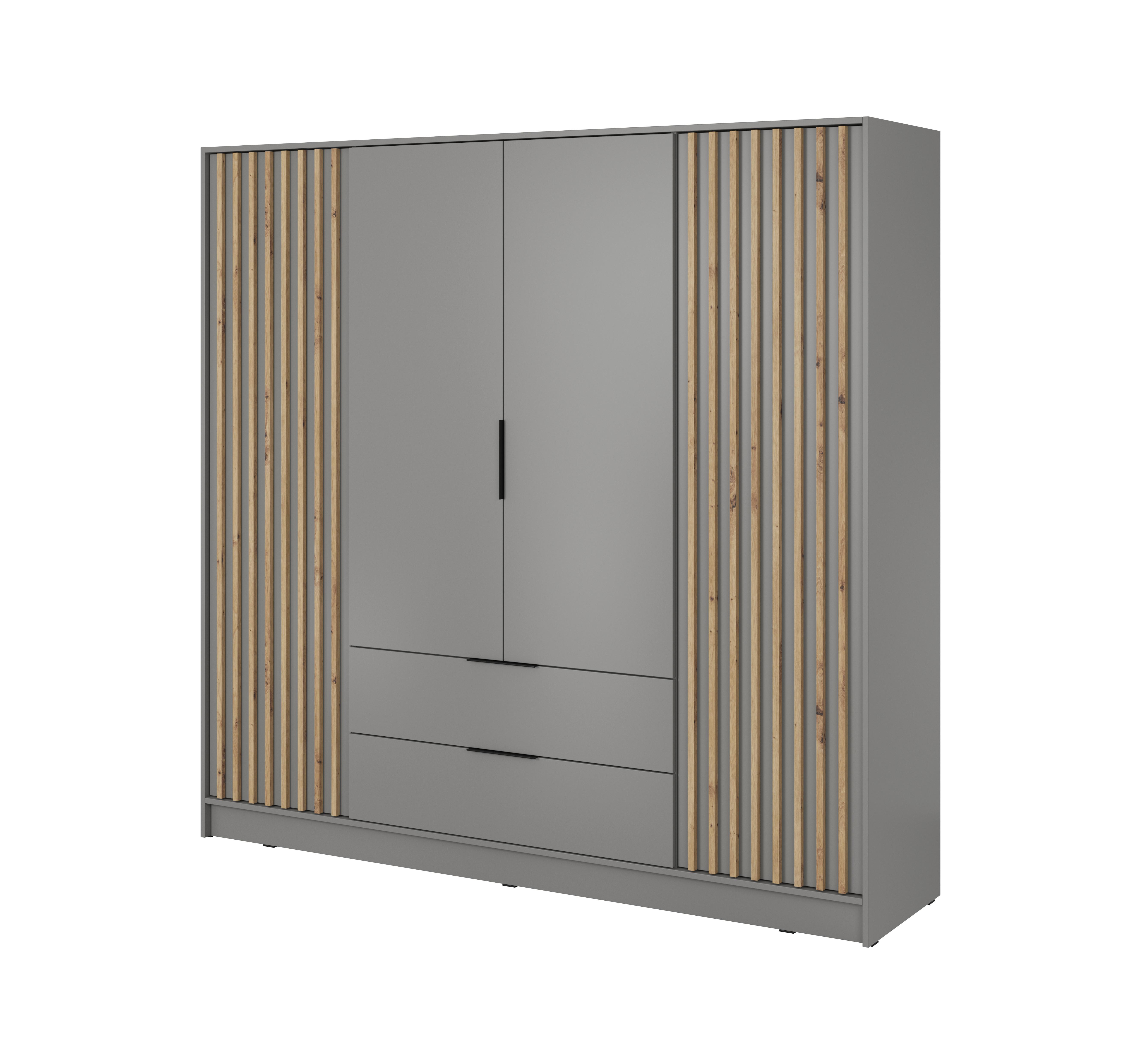 wohnli-moebel-suche-800000909324 Wohnli Möbelsuche - DREHTÜRENSCHRANK NELIANA 206/200/51 cm 4-türig Grau