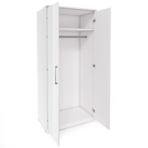 wohnli-moebel-suche-800000909335-1 DREHTÜRENSCHRANK OTTIMA 90/217/63 cm 2-türig Weiß Holzwerkstoff MASSENO Möbel > Schränke > Kleiderschränke > Drehtürenschränke Weiß