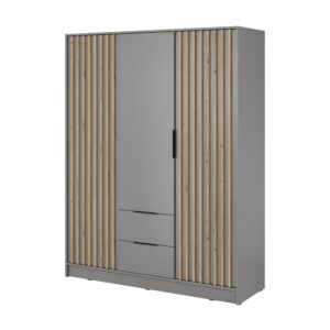 wohnli-moebel-suche-800000909344 Wohnli Möbelsuche - DREHTÜRENSCHRANK NELIANA 155/200/51 cm 3-türig Grau