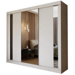 wohnli-moebel-suche-800000909372 Wohnli Möbelsuche - SCHWEBETÜRENSCHRANK GRAZIA 240/216/61 cm 3-türig mit Spiegel Weiß