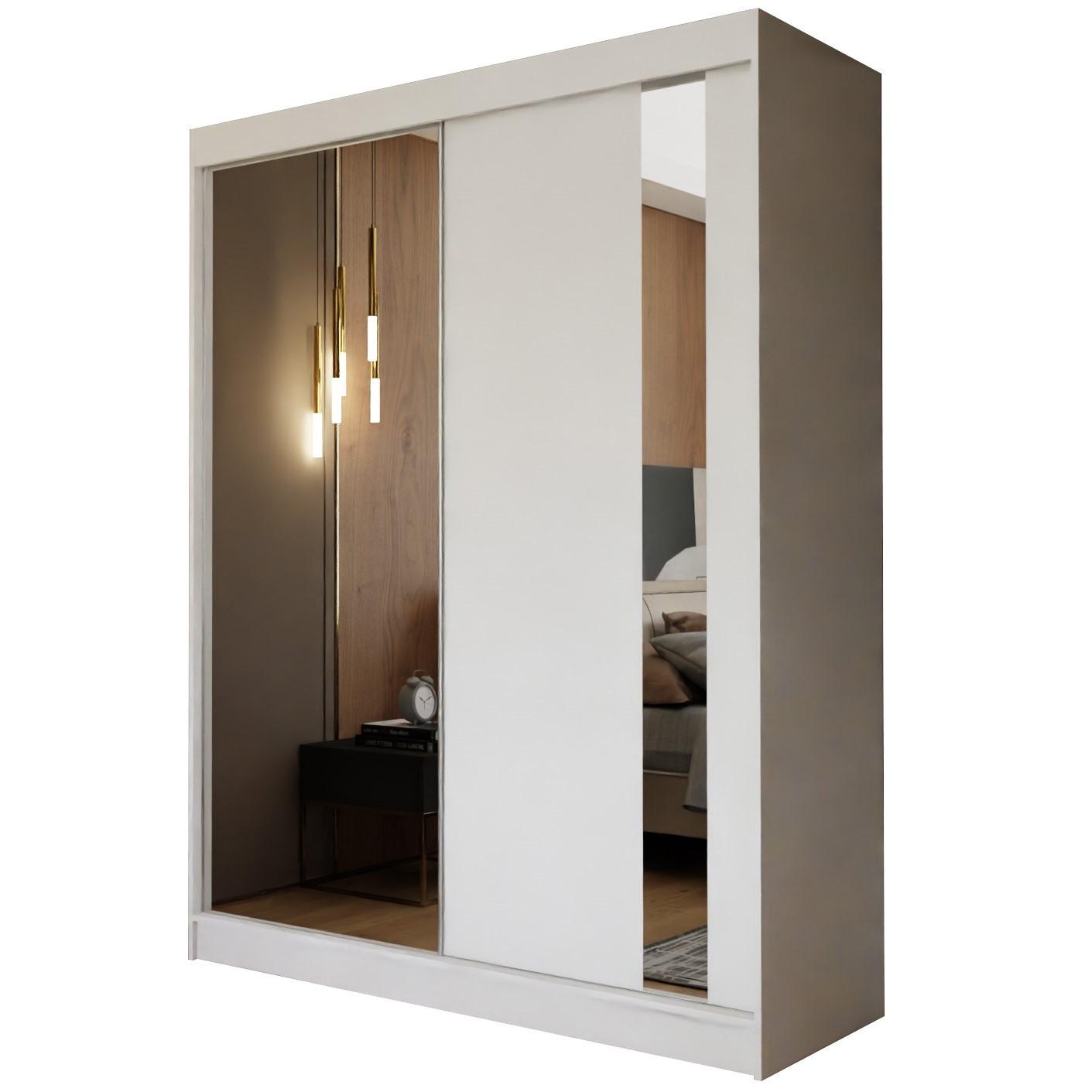 wohnli-moebel-suche-800000909386 Wohnli Möbelsuche - SCHWEBETÜRENSCHRANK GRAZIA 160/216/61 cm 2-türig mit Spiegel Weiß