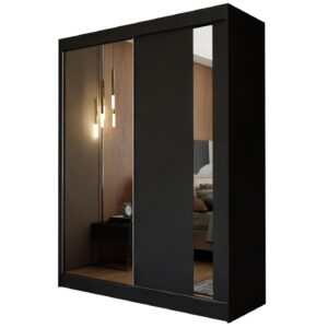 wohnli-moebel-suche-800000909387 Wohnli Möbelsuche - SCHWEBETÜRENSCHRANK GRAZIA 160/216/61 cm 2-türig mit Spiegel Schwarz