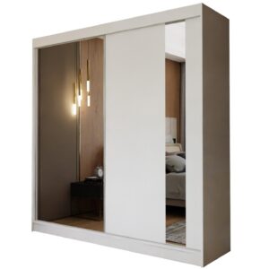 wohnli-moebel-suche-800000909411 Wohnli Möbelsuche - SCHWEBETÜRENSCHRANK GRAZIA 200/216/61 cm 2-türig mit Spiegel Weiß
