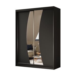wohnli-moebel-suche-800000909454 Wohnli Möbelsuche - SCHWEBETÜRENSCHRANK VOCE 160/216/61 cm 2-türig mit Spiegel Schwarz
