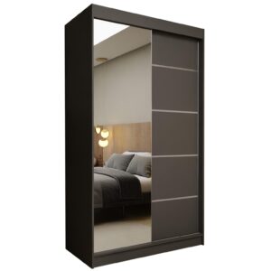 wohnli-moebel-suche-800000909623 Wohnli Möbelsuche - SCHWEBETÜRENSCHRANK MIRELLA 120/216/61 cm 2-türig mit Spiegel Grau