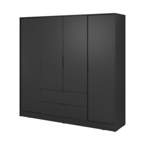 Wohnli Möbelsuche - DREHTÜRENSCHRANK CATERINA 206/200/51 cm 4-türig Schwarz