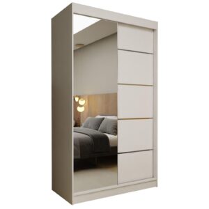 wohnli-moebel-suche-800000909684 Wohnli Möbelsuche - SCHWEBETÜRENSCHRANK MIRELLA 120/216/61 cm 2-türig mit Spiegel Weiß