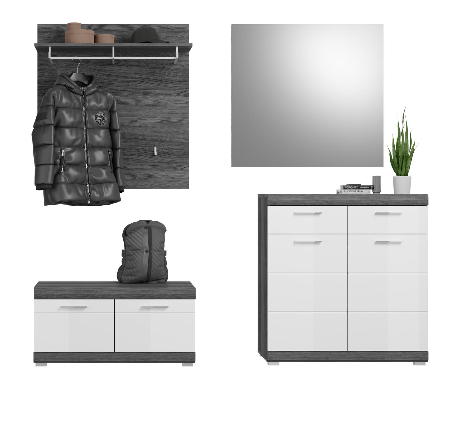 wohnli-moebel-suche-800000909783 Wohnli Möbelsuche - GARDEROBE Set 4-teilig weiß Hochglanz