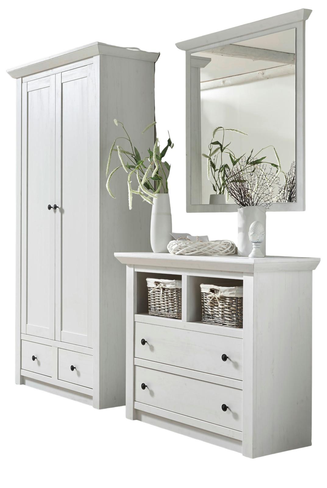 wohnli-moebel-suche-800000909798 Wohnli Möbelsuche - GARDEROBE Pinie weiß Set 3-teilig 220 cm