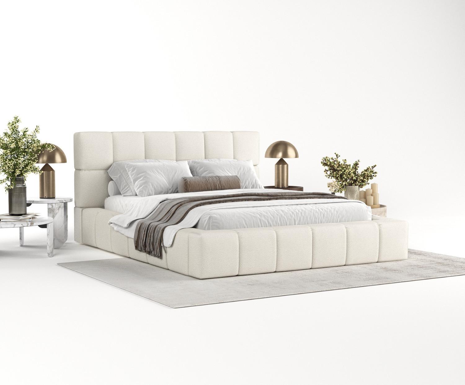 wohnli-moebel-suche-800000910290-1 POLSTERBETT Paros mit Stauraum 180/200 cm Weiß im Bubble Stoff Textil AltaBeds Möbel > Betten > Polsterbetten Weiß