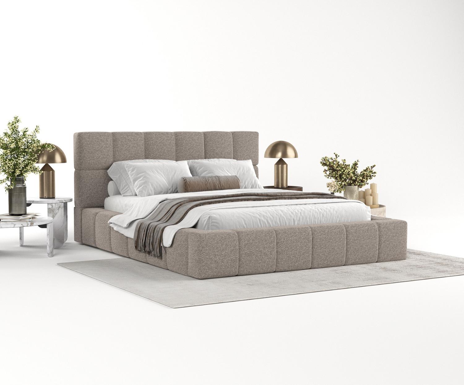 wohnli-moebel-suche-800000910341-1 POLSTERBETT Paros mit Stauraum 200/200 cm Beige im Bubble Stoff Textil AltaBeds Möbel > Betten > Polsterbetten Beige