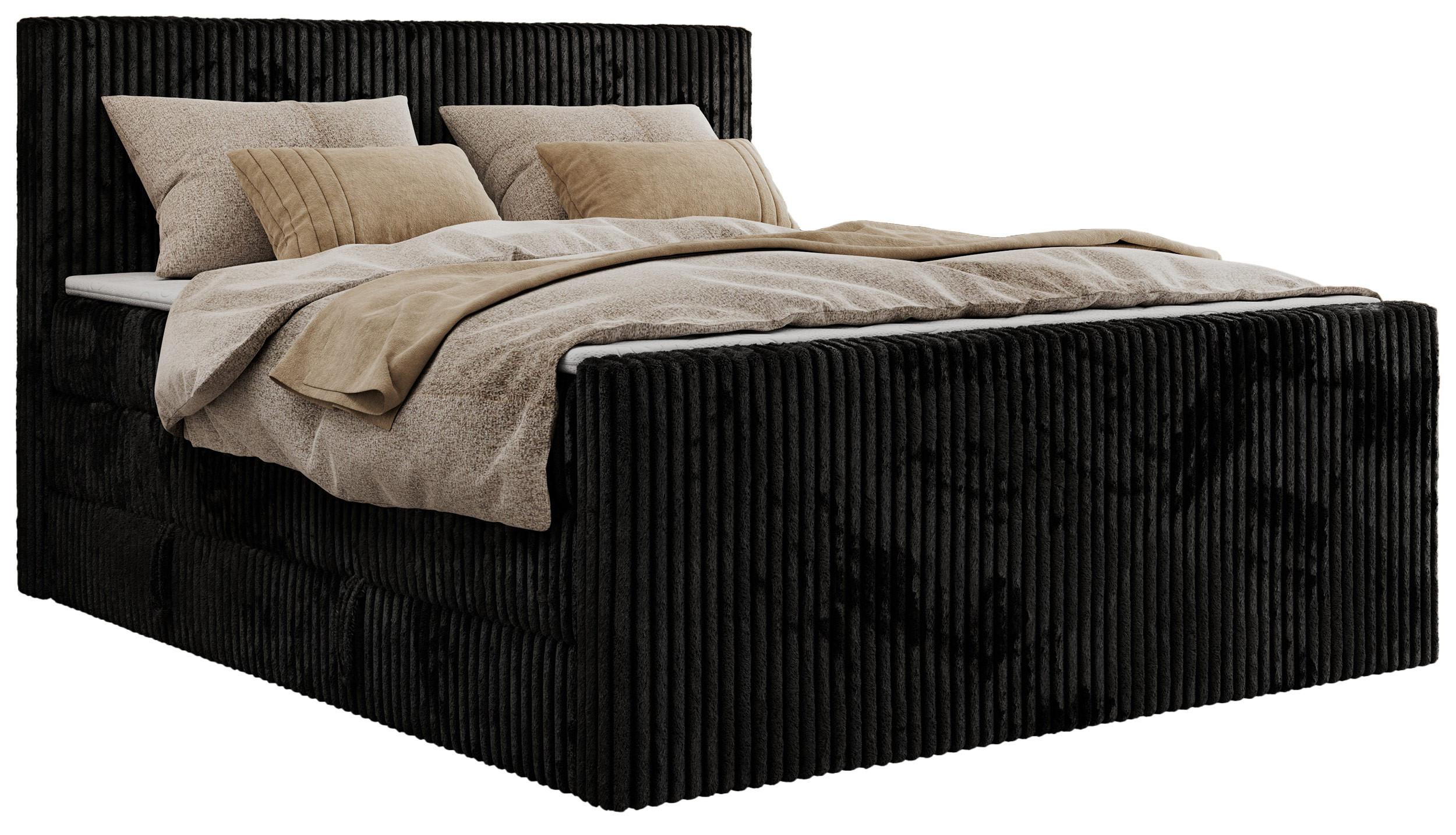 wohnli-moebel-suche-800000911482 Wohnli Möbelsuche - BOXSPRINGBETT TILIANO KING DUO 200/200 - Schwarz Cord - H3
