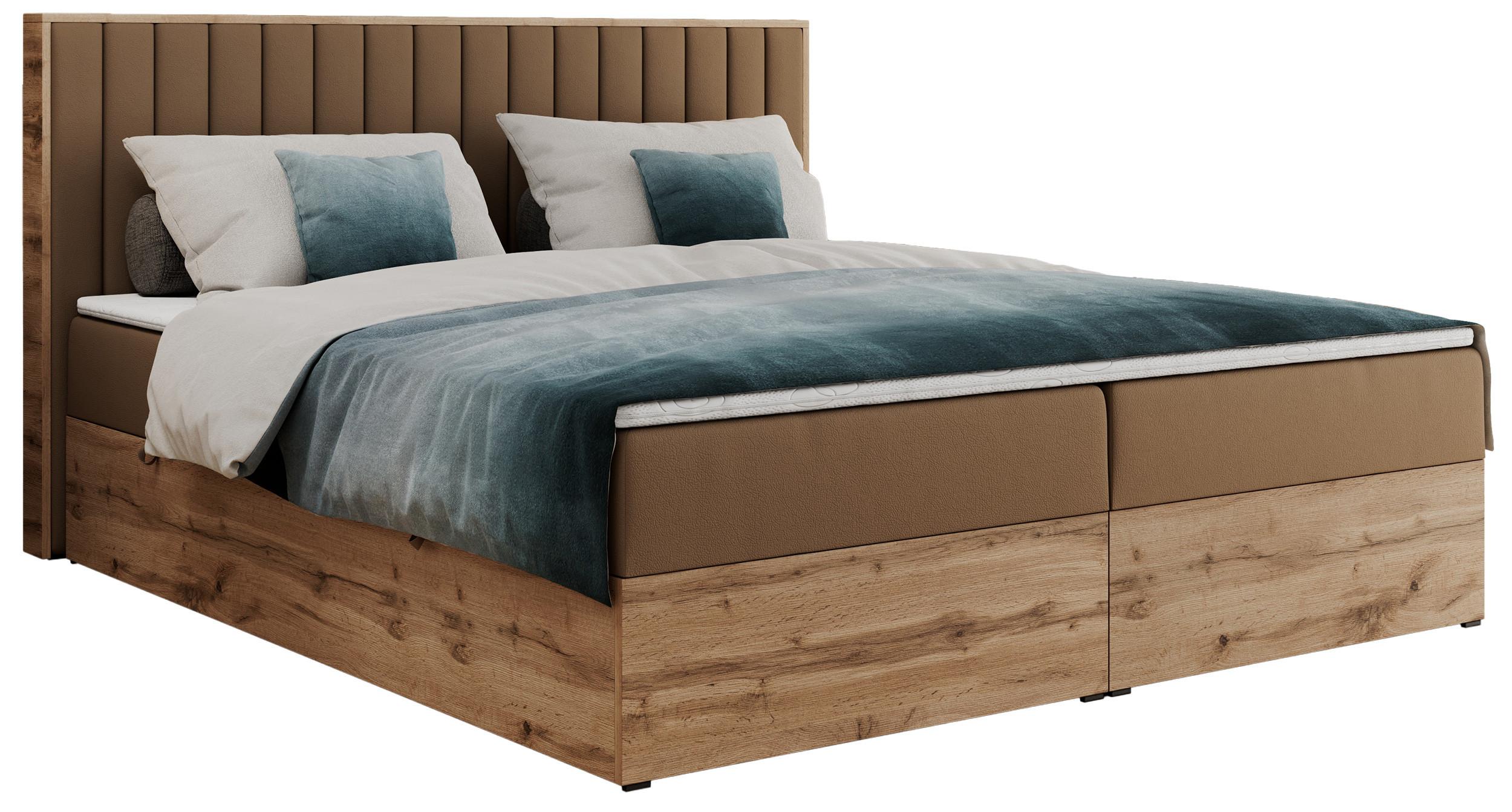 wohnli-moebel-suche-800000911483 Wohnli Möbelsuche - BOXBETT ALBERO 4 - 200/200 Braun Kunstleder - H4