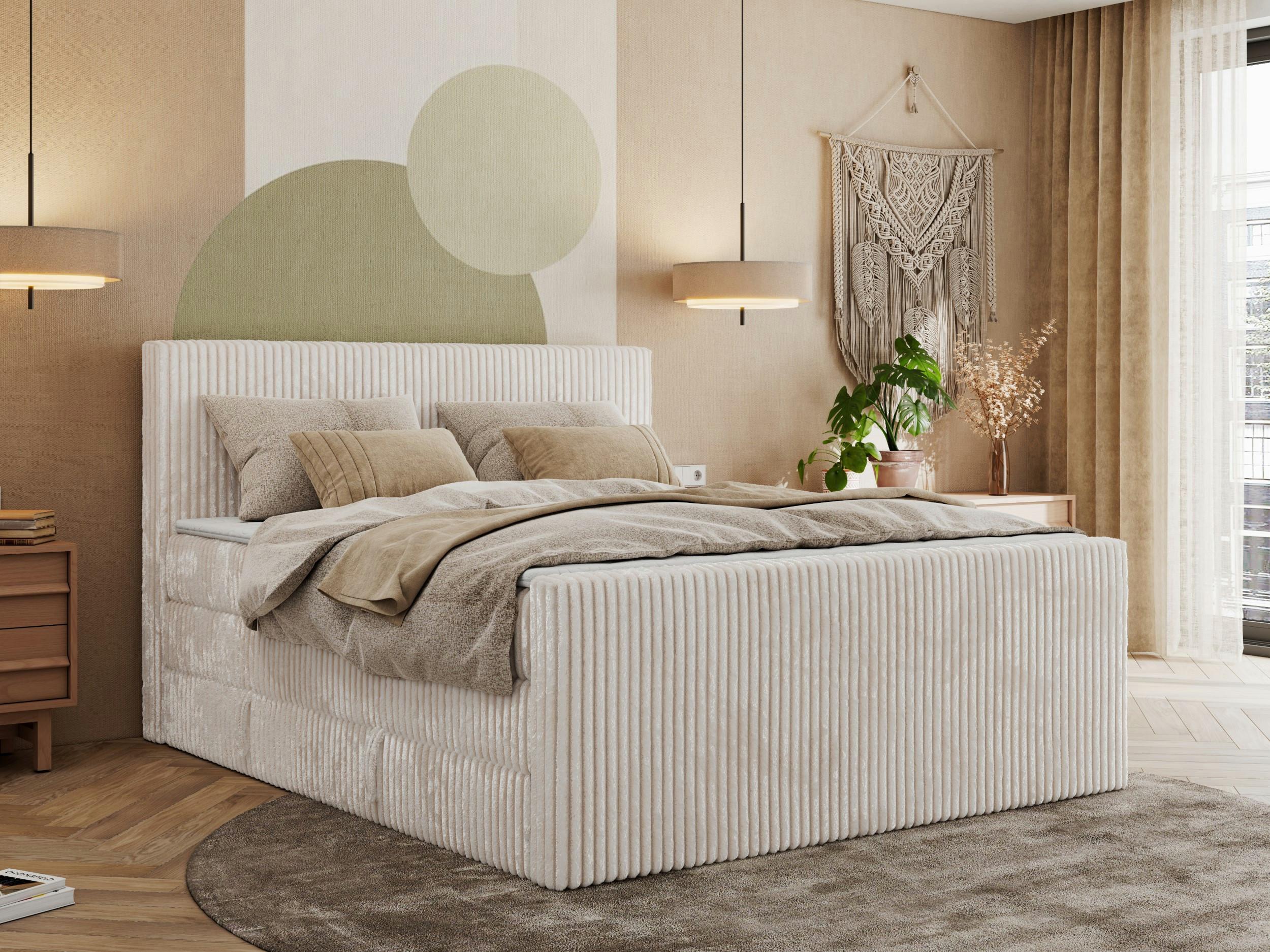 BOXSPRINGBETT TILIANO KING DUO 140/200 - Beige Cord - H4 Textil MKS Möbel > Betten > Boxspringbetten Beige