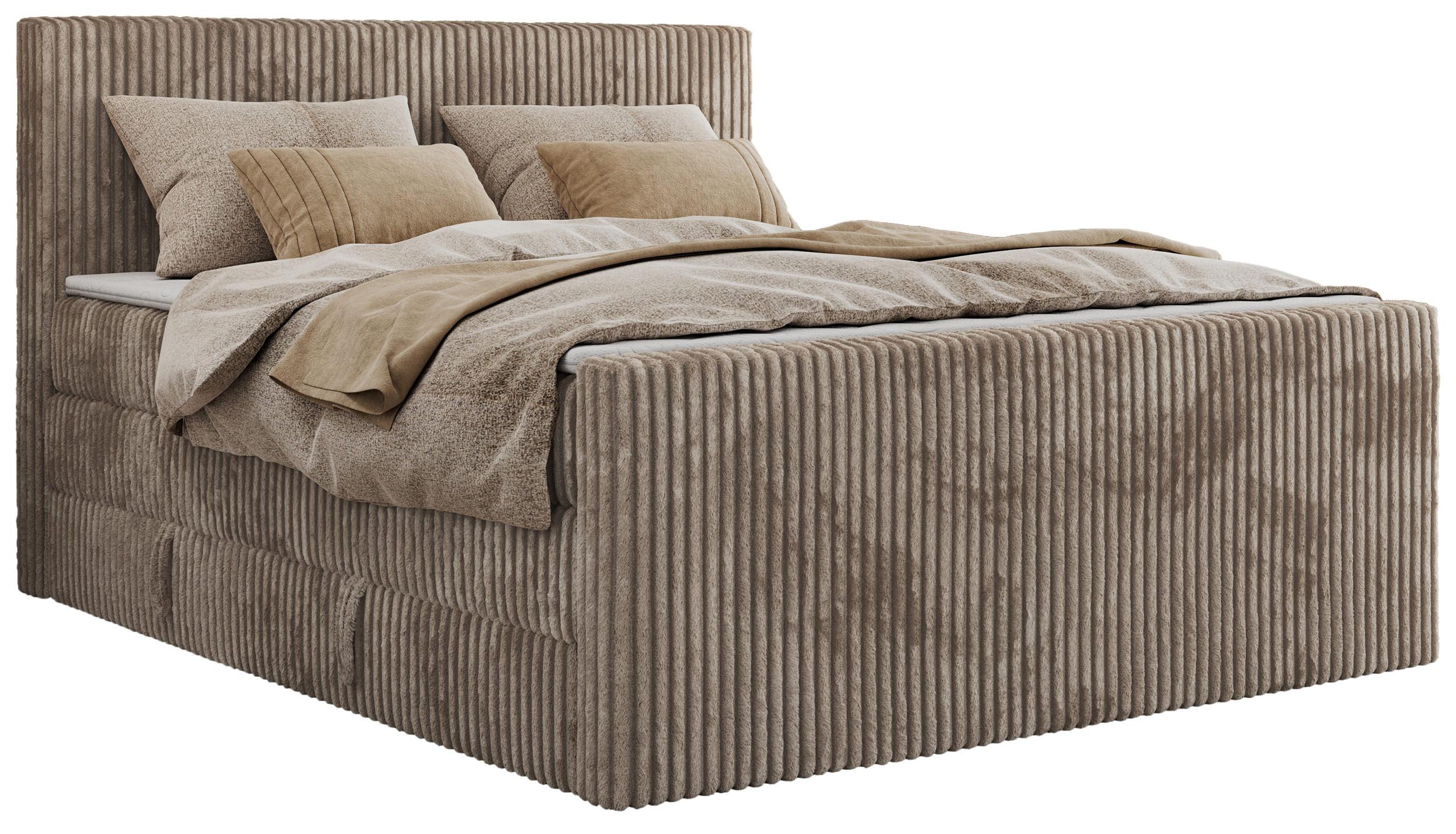 wohnli-moebel-suche-800000911497 Wohnli Möbelsuche - BOXSPRINGBETT TILIANO KING DUO 200/200 - Hellbraun Cord - H3