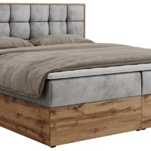 Wohnli Möbelsuche - BOXBETT ALBERO 1 - 120/200 Hellgrau Velvet - H4