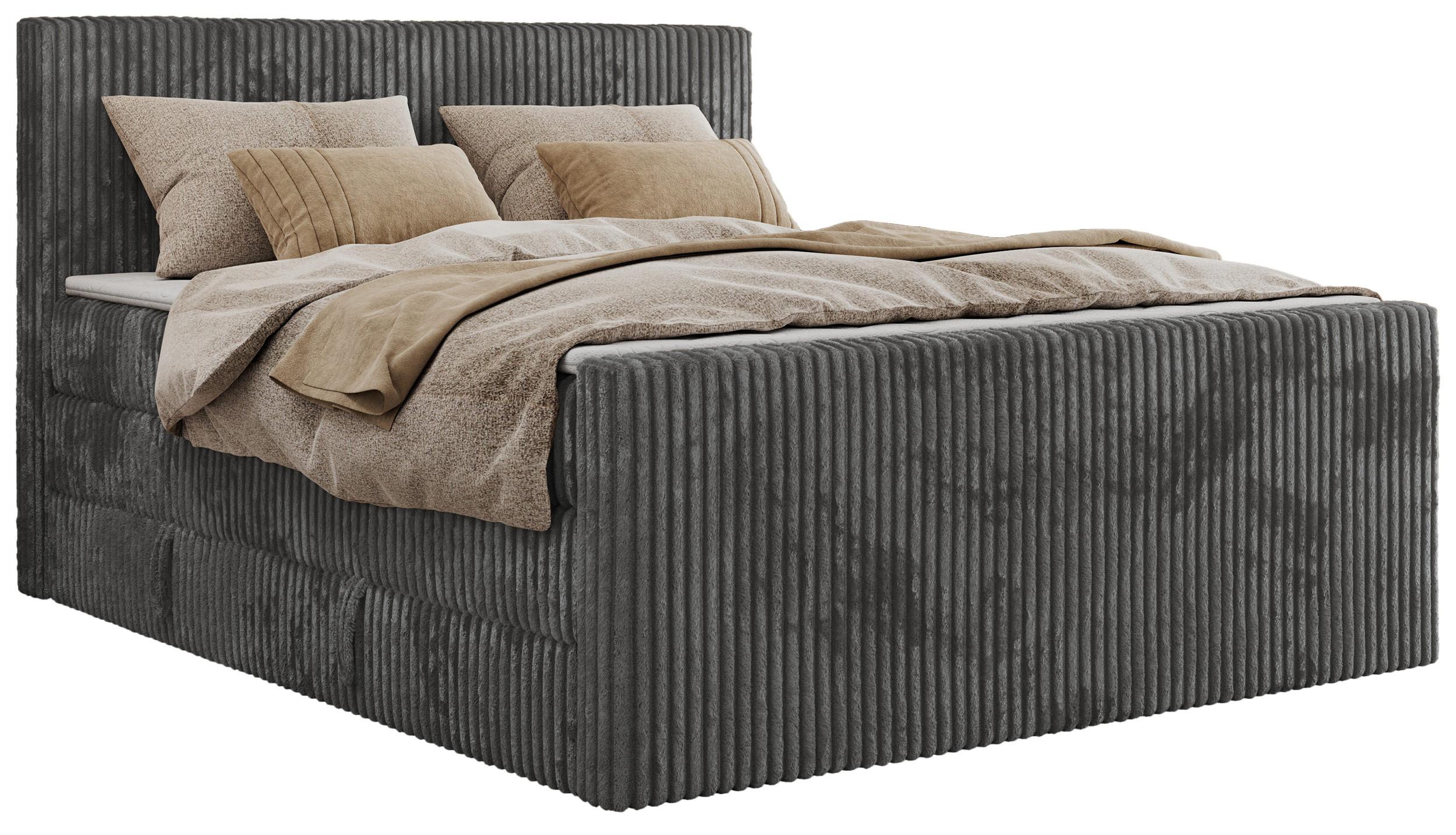 wohnli-moebel-suche-800000911598 Wohnli Möbelsuche - BOXSPRINGBETT TILIANO KING DUO 200/200 - Grau Cord - H3