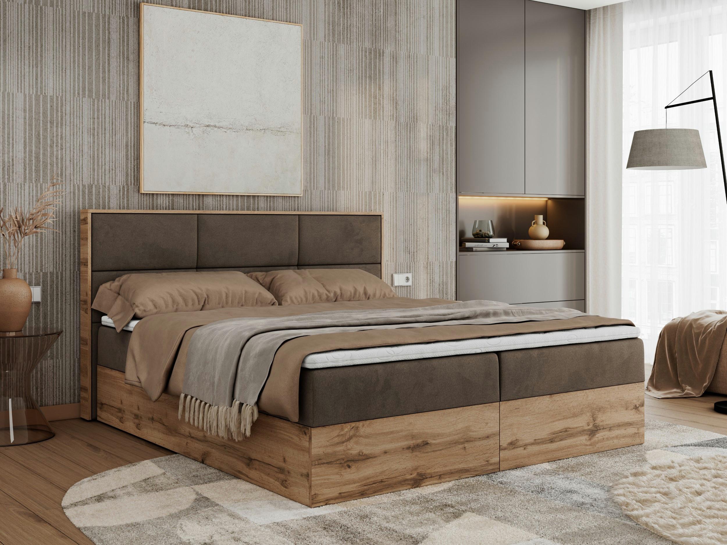 wohnli-moebel-suche-800000911602-1 BOXBETT ALBERO 2 - 140/200 Braun Velvet - H4 Holz MKS Möbel > Betten > Boxspringbetten Braun