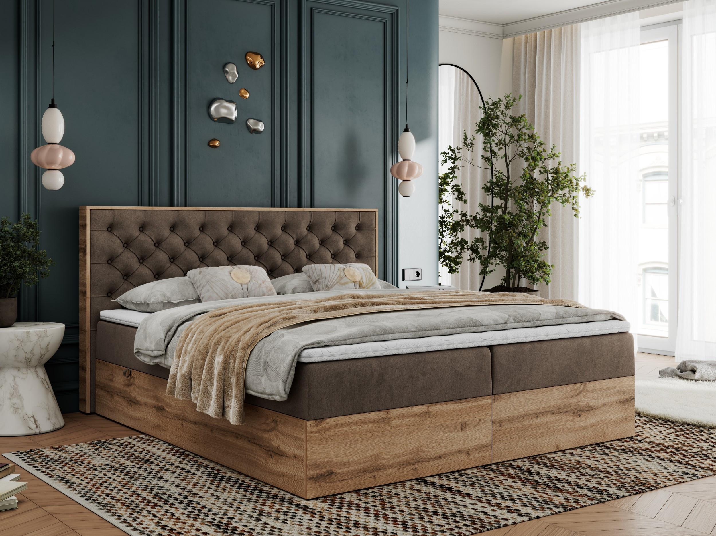 wohnli-moebel-suche-800000911658-1 BOXBETT ALBERO 3 - 180/200 Braun Velvet - H4 Holz MKS Möbel > Betten > Boxspringbetten Braun