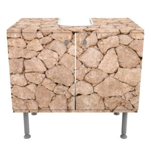 wohnli-moebel-suche-800000912481-1 WASCHBECKENUNTERSCHRANK Apulia Stone Wall - Alte Steinmauer aus großen Steinen 60/55/35 cm Holzwerkstoff Bilderwelten Möbel > Schränke > Badezimmerschränke > Waschbeckenunterschränke Braun