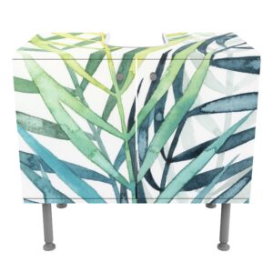 wohnli-moebel-suche-800000912503-1 WASCHBECKENUNTERSCHRANK Tropisches Blattwerk - Palme 60/55/35 cm Holzwerkstoff Bilderwelten Möbel > Schränke > Badezimmerschränke > Waschbeckenunterschränke Weiß