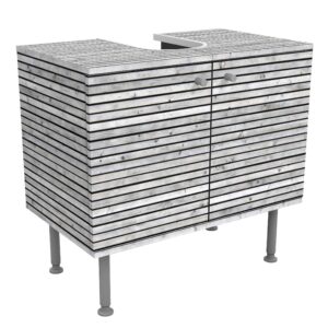 wohnli-moebel-suche-800000912504 Wohnli Möbelsuche - WASCHBECKENUNTERSCHRANK Holzwand mit schmalen Leisten schwarz weiß 60/55/35 cm