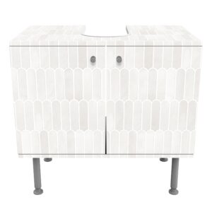 wohnli-moebel-suche-800000912509-1 WASCHBECKENUNTERSCHRANK Fischschuppen Fliesen Weiß 60/55/35 cm Holzwerkstoff Bilderwelten Möbel > Schränke > Badezimmerschränke > Waschbeckenunterschränke Weiß