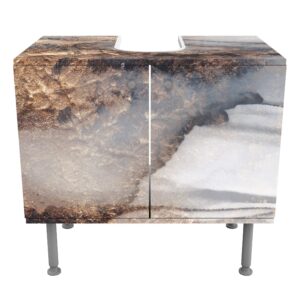 WASCHBECKENUNTERSCHRANK Goldener Marmor gemalt 60/55/35 cm Holzwerkstoff Bilderwelten Möbel > Schränke > Badezimmerschränke > Waschbeckenunterschränke Schwarz