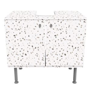 wohnli-moebel-suche-800000912556-1 WASCHBECKENUNTERSCHRANK Detailliertes Terrazzo Muster Pompeji 60/55/35 cm Holzwerkstoff Bilderwelten Möbel > Schränke > Badezimmerschränke > Waschbeckenunterschränke Grau