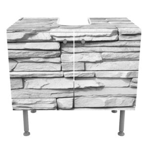 WASCHBECKENUNTERSCHRANK Ashlar Masonry 60/55/35 cm Holzwerkstoff Bilderwelten Möbel > Schränke > Badezimmerschränke > Waschbeckenunterschränke Schwarz