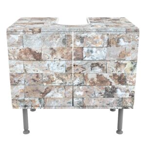 wohnli-moebel-suche-800000912584-1 WASCHBECKENUNTERSCHRANK Naturmarmor Steinwand 60/55/35 cm Holzwerkstoff Bilderwelten Möbel > Schränke > Badezimmerschränke > Waschbeckenunterschränke Beige