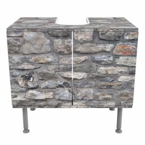 wohnli-moebel-suche-800000912586-1 WASCHBECKENUNTERSCHRANK Naturstein Tapete Alte Steinmauer 60/55/35 cm Holzwerkstoff Bilderwelten Möbel > Schränke > Badezimmerschränke > Waschbeckenunterschränke Grau