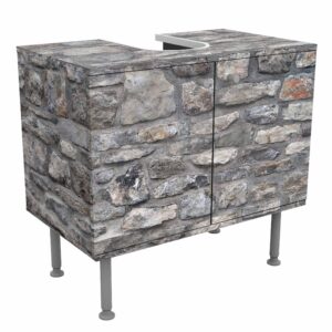 wohnli-moebel-suche-800000912586 Wohnli Möbelsuche - WASCHBECKENUNTERSCHRANK Naturstein Tapete Alte Steinmauer 60/55/35 cm